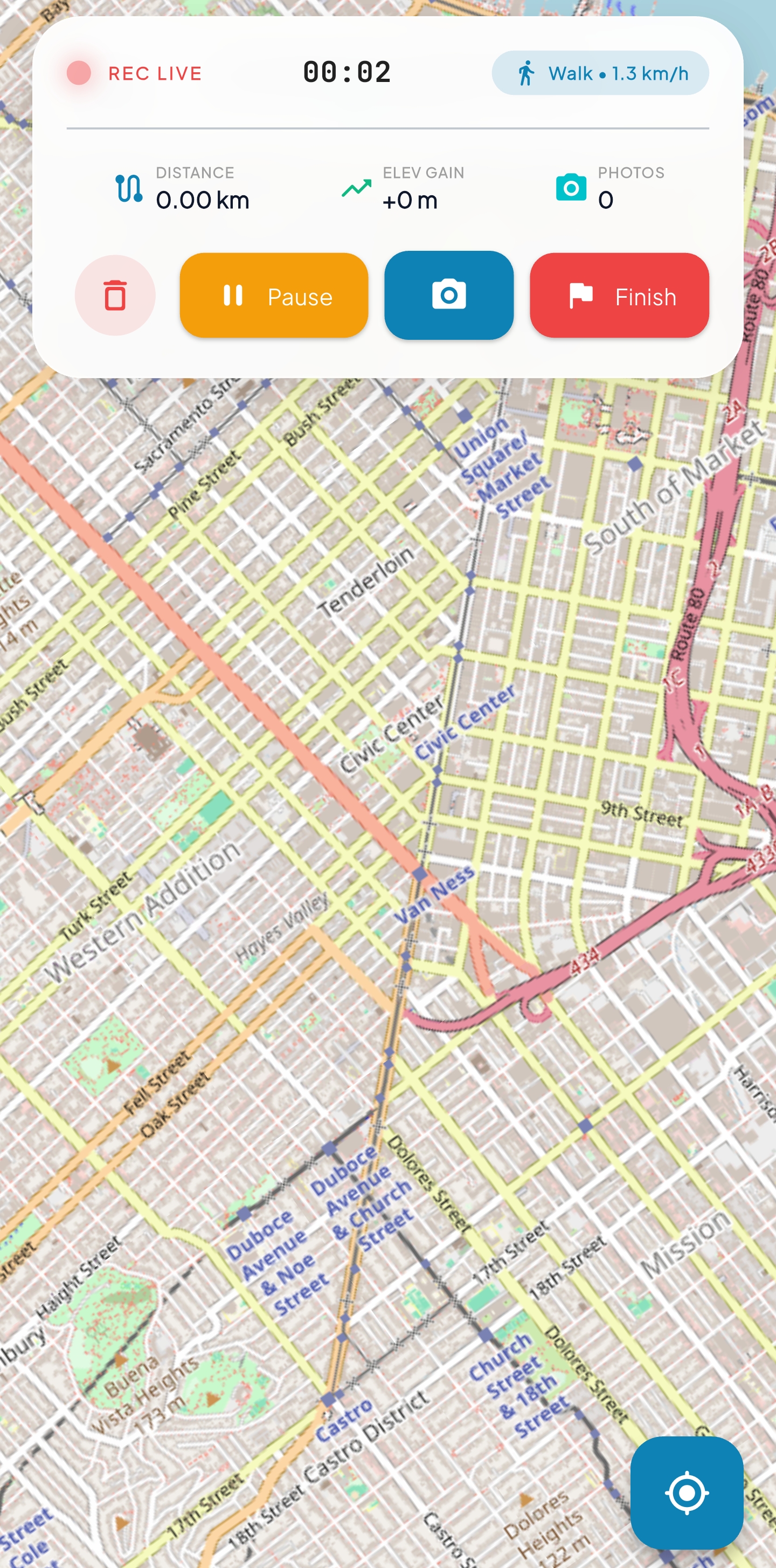 Recording live GPS journey with active telemetry HUD